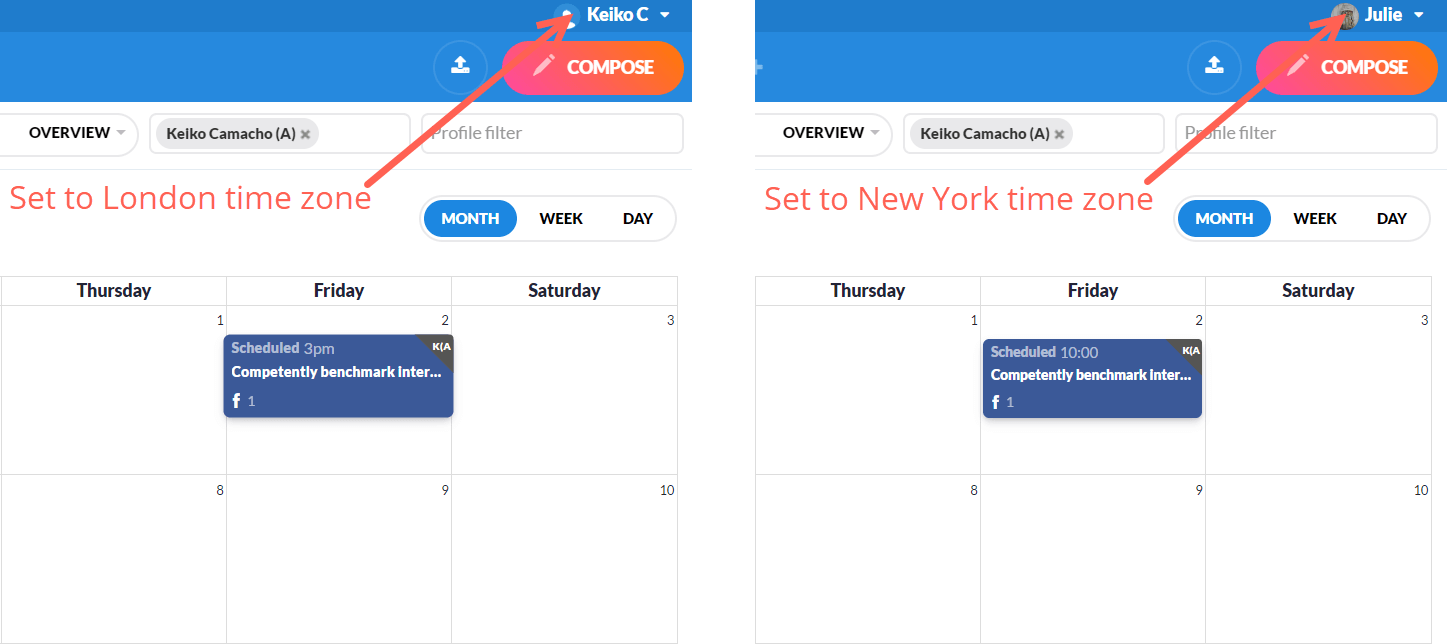 About time zones and your posts Sendible Support