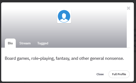 Image shows the Bio section of the Profile