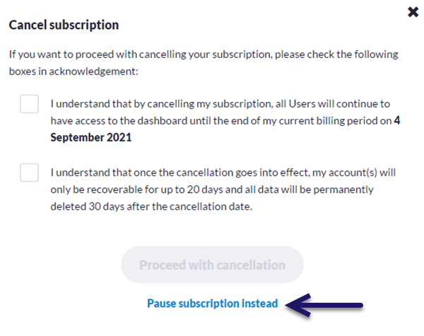 Cancel your subscription – Sendible Support