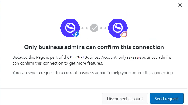 A screenshot of the connection confirmation process where the user does not have proper permissions to complete it.